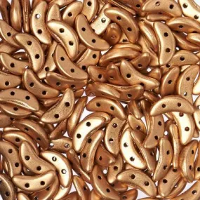 10mm Matte Metallic Flax 2-Hole Crescent CzechMates Czech Glass Beads