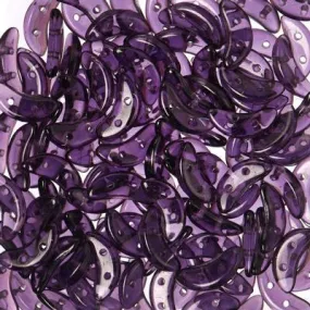 10mm Tanzanite 2-Hole Crescent CzechMates Czech Glass Beads