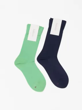 2 Pairs of Sheer Socks - Jade, Navy