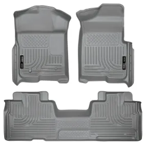 2009-2014 Ford F150 SuperCab Front & 2nd Seat Floor Liners - Grey