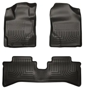 2012-2014 Toyota Prius C Front & 2nd Seat Floor Liners - Black