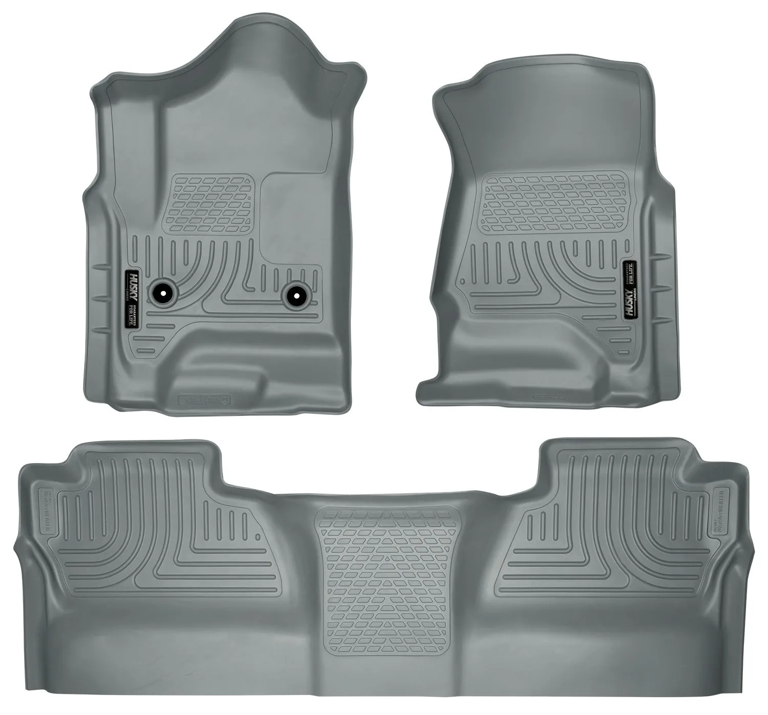 2014-2015 Chevy Silverado / GMC Sierra Crew Cab Front & 2nd Seat Floor Liners - Grey