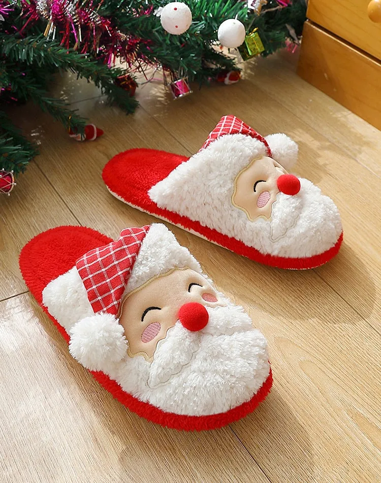 Advbridge Furry Slippers for Home Designer Shoes Women Flats Christmas Indoor Fur Slides Luxury Plush Winter Shoes Girls Red Xmas Footwear