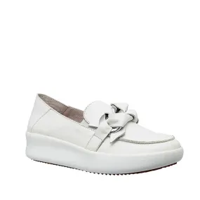 Alfie & Evie Mafia Loafer Slip On White Leather