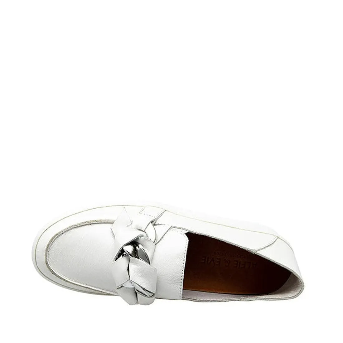 Alfie & Evie Mafia Loafer Slip On White Leather