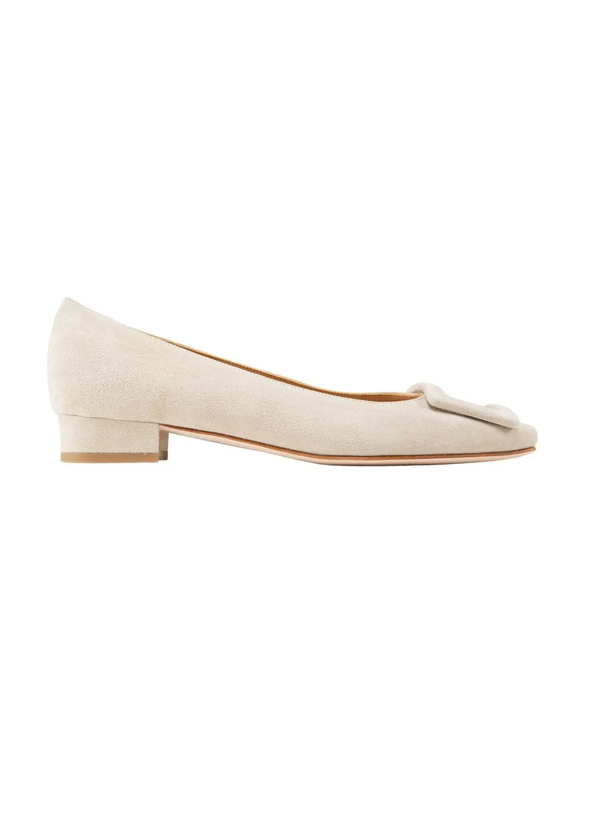 ANN MASHBURN Buckle Shoe in Sand Suede