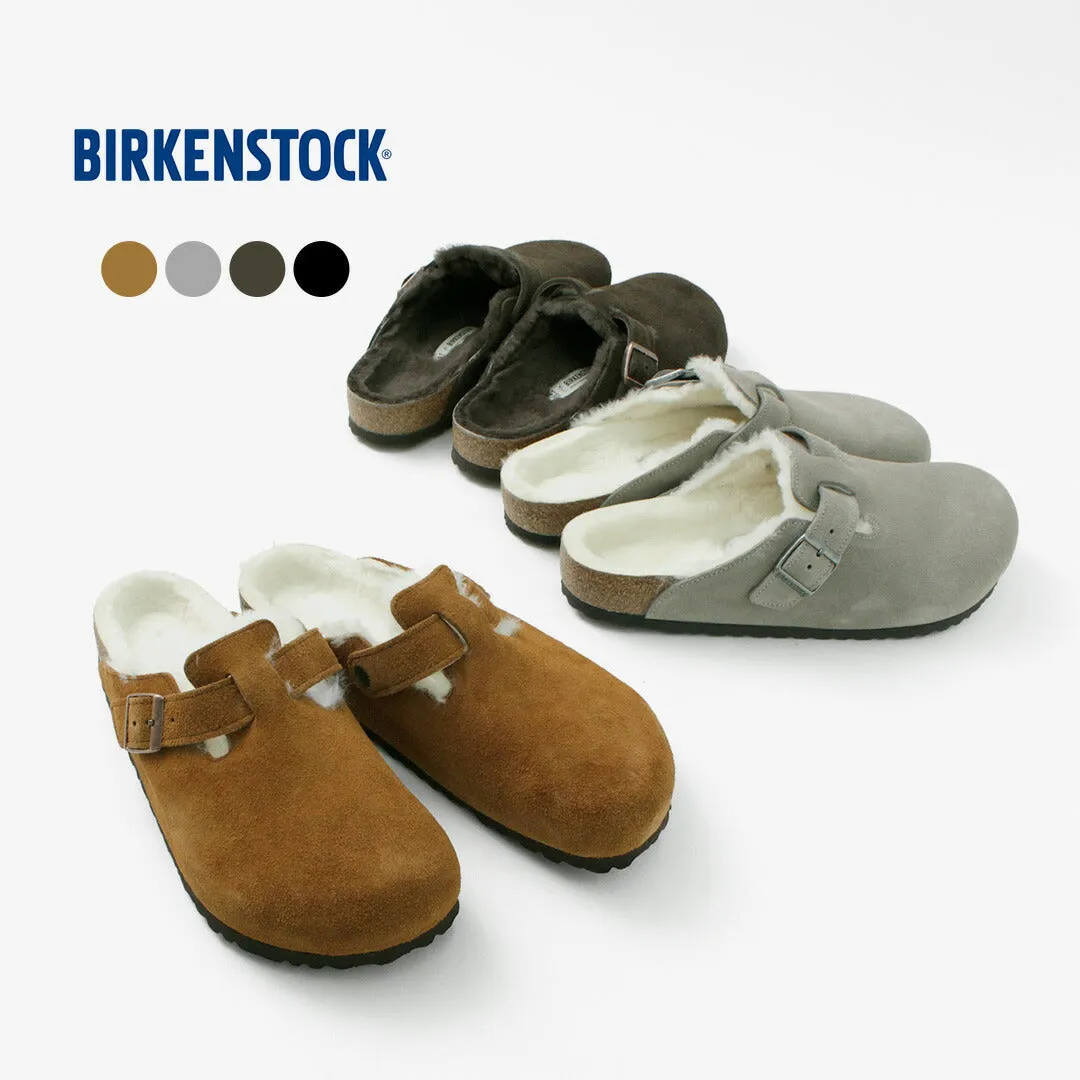 BIRKENSTOCK / Boston Shearling Suede Leather Fur Sandals