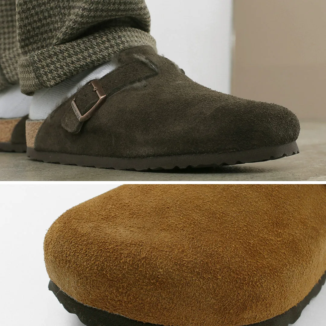 BIRKENSTOCK / Boston Shearling Suede Leather Fur Sandals