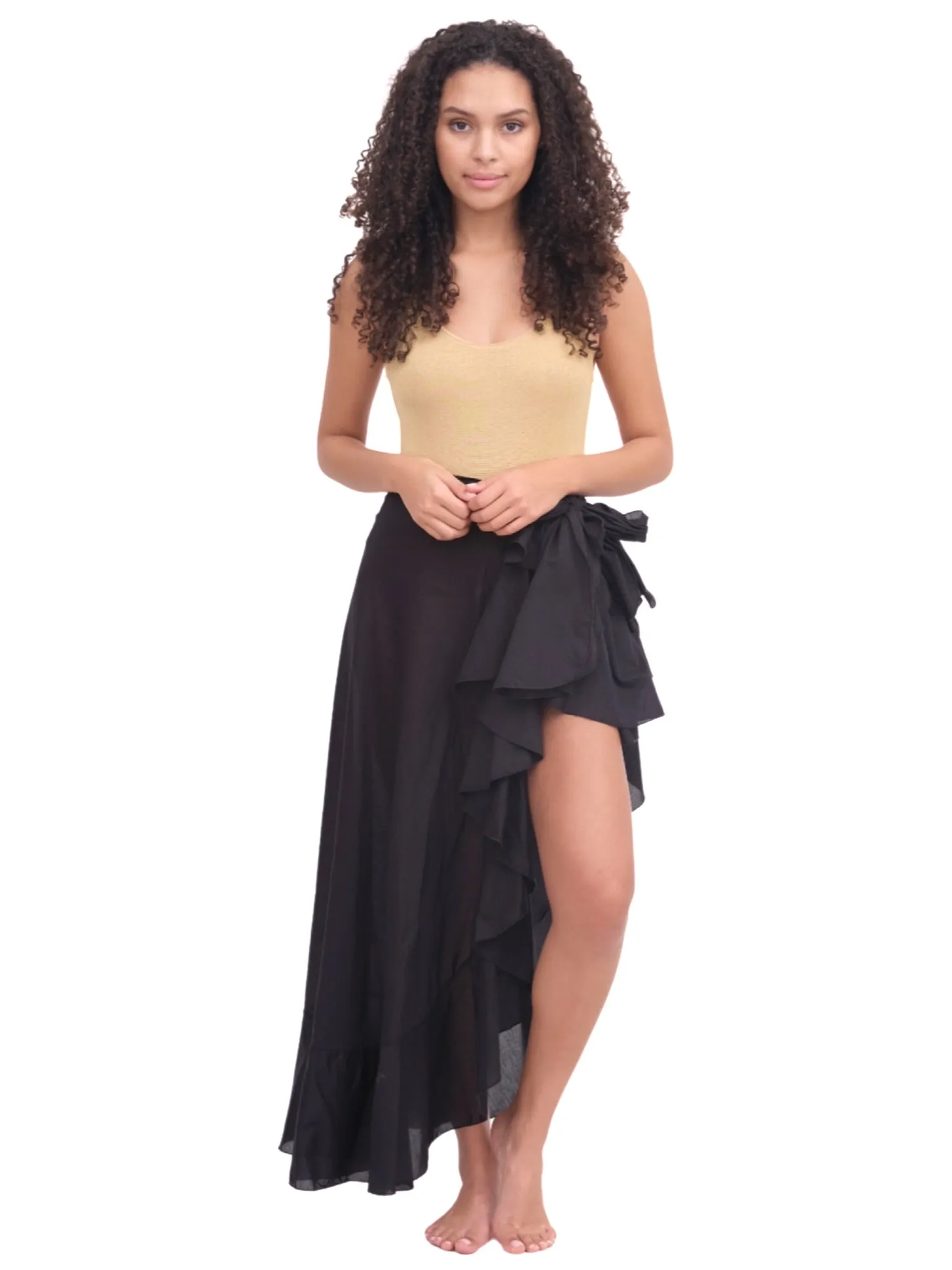 Black Flamenco Wrap Skirt