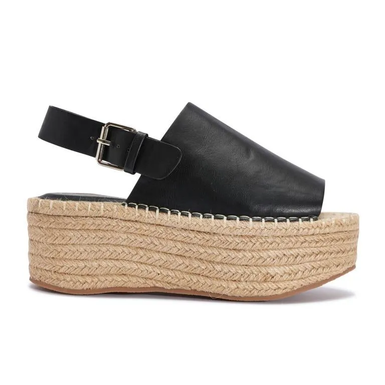 Black Jute Flatform Sandal