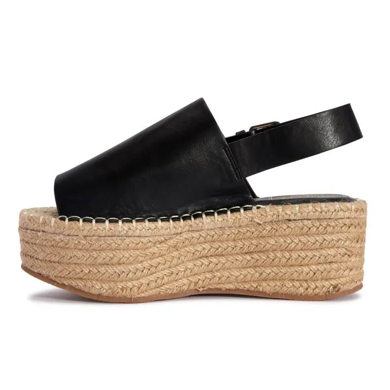 Black Jute Flatform Sandal