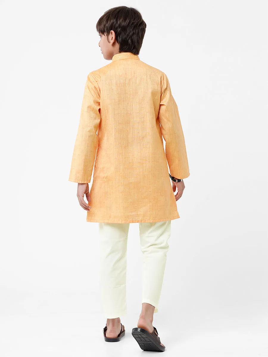 Boys Best Kurta Pyjama Set Orange