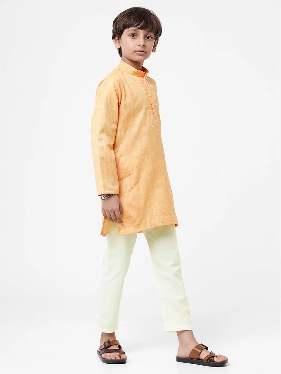 Boys Best Kurta Pyjama Set Orange