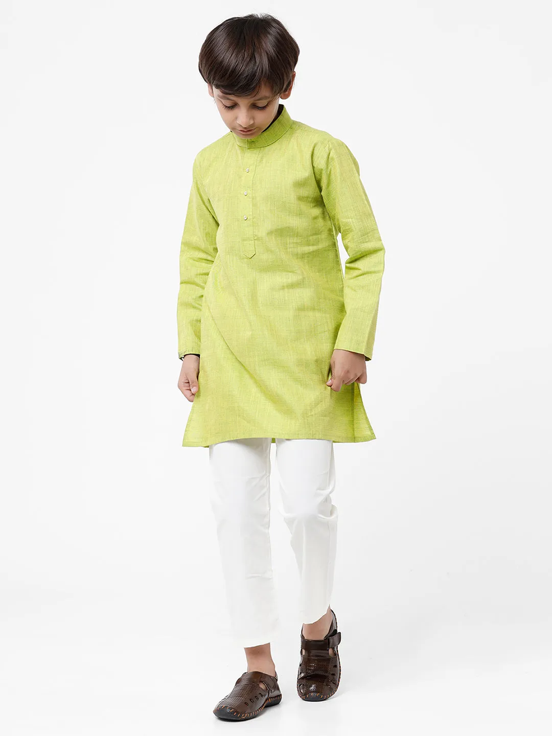 Boys Kurta Pyjama Set Fuego Green