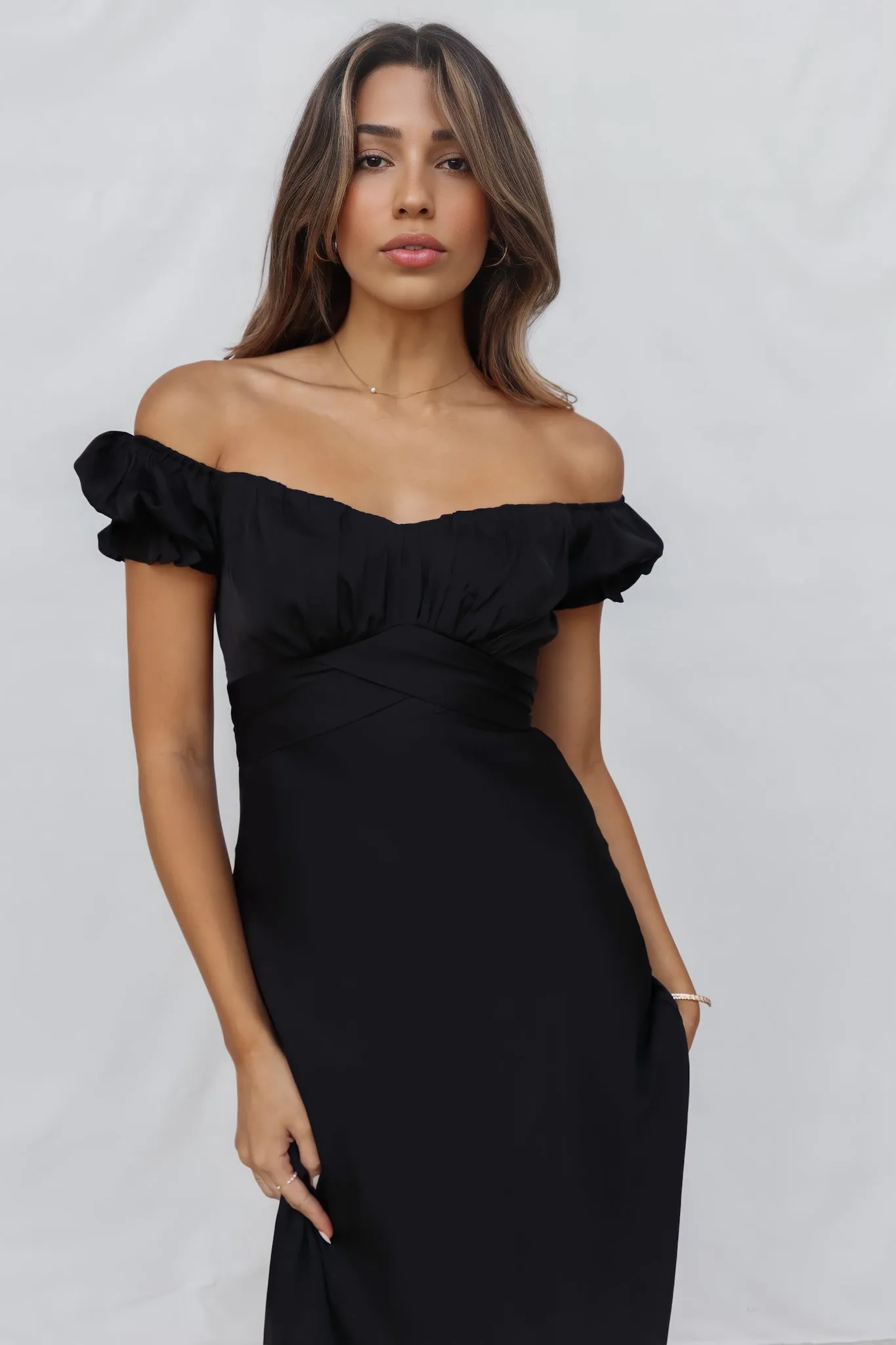 Claudia Midi Dress - Black