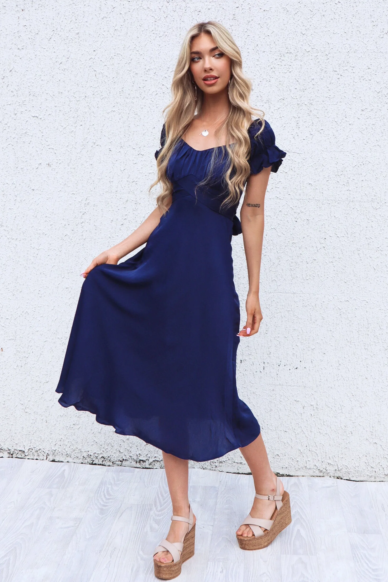 Claudia Midi Dress - Navy