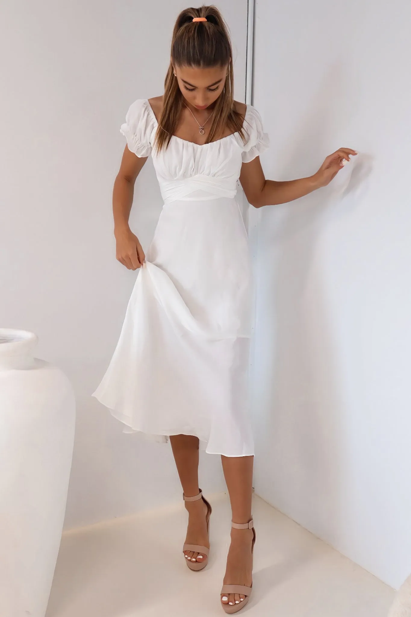 Claudia Midi Dress - White