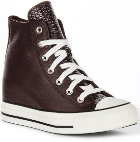 Converse All Star A12349C Wedge In Burgundy Leather