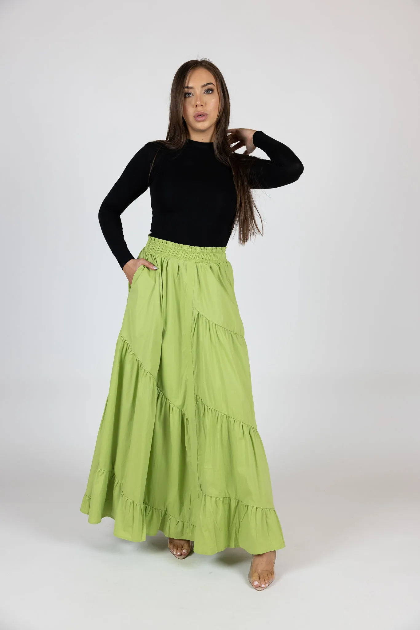 Cotton Tiered Skirt