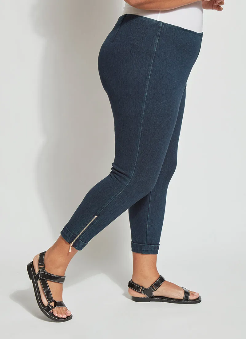 Cropped Zip Hem Denim (Plus Size, 24" Inseam)