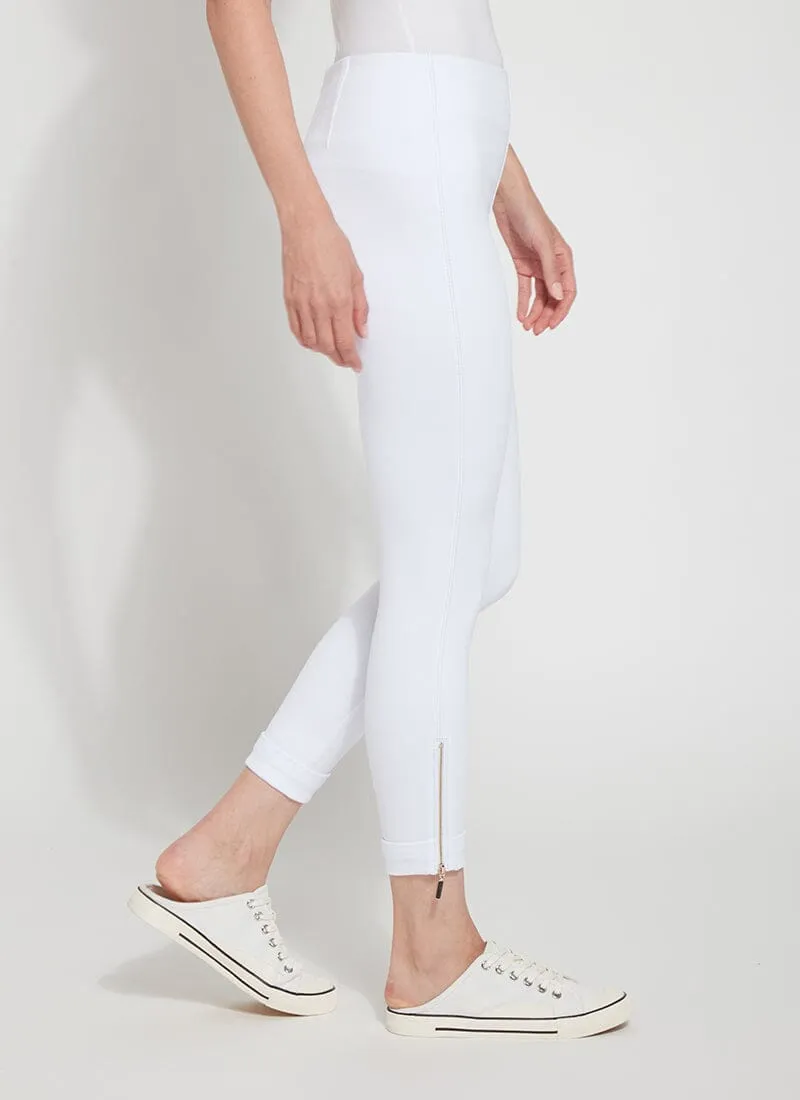 Cropped Zip Hem Denim - White (24" Inseam)