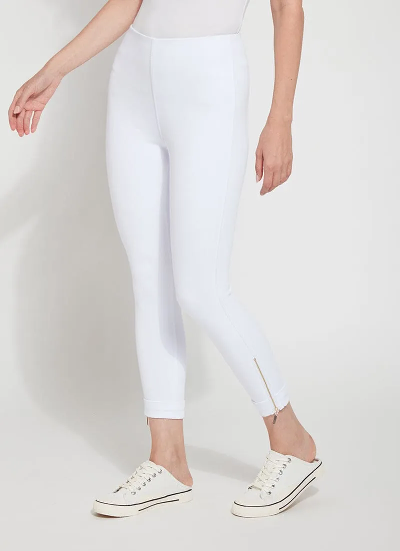 Cropped Zip Hem Denim - White (24" Inseam)