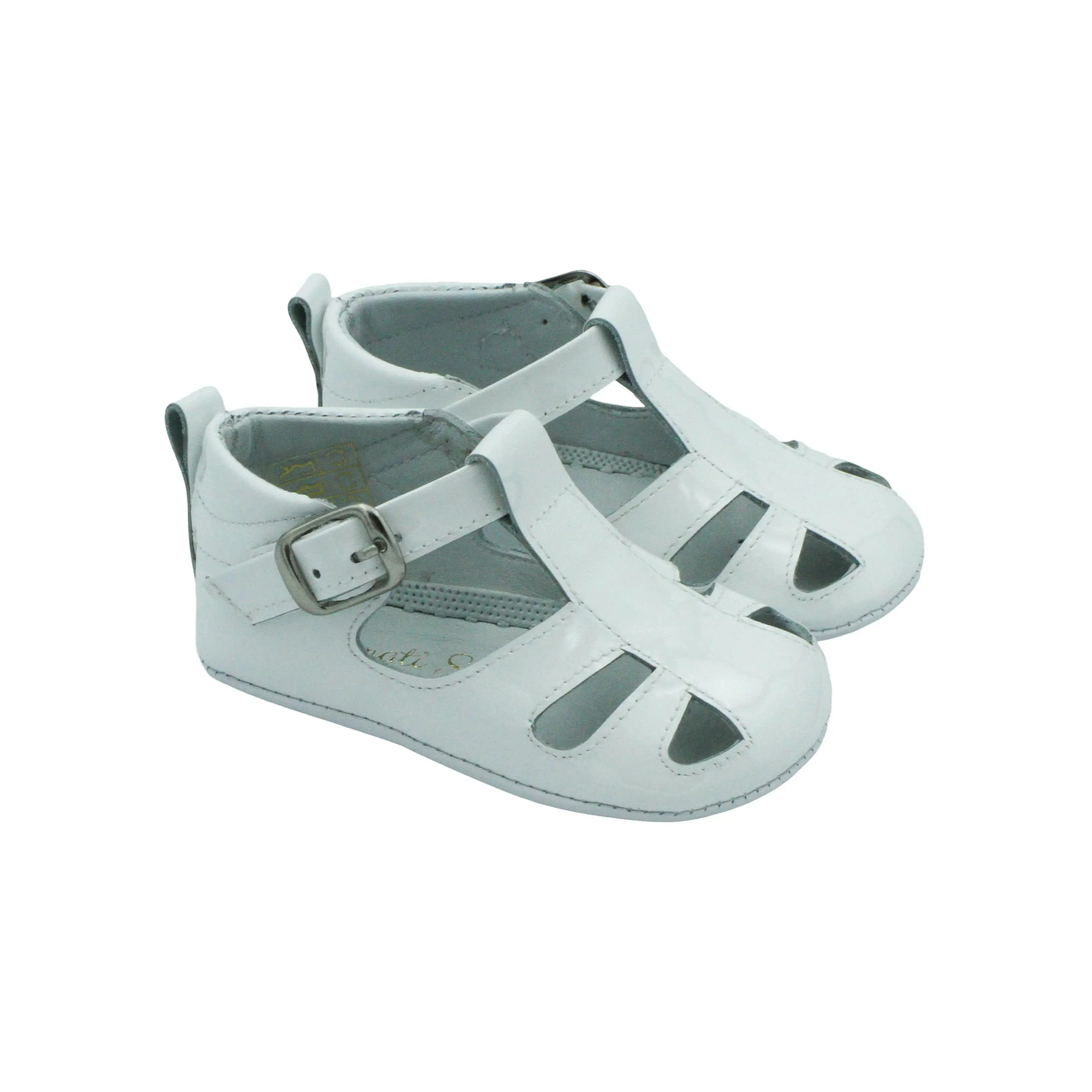 Cruz - White Patent Leather Baby Sandals