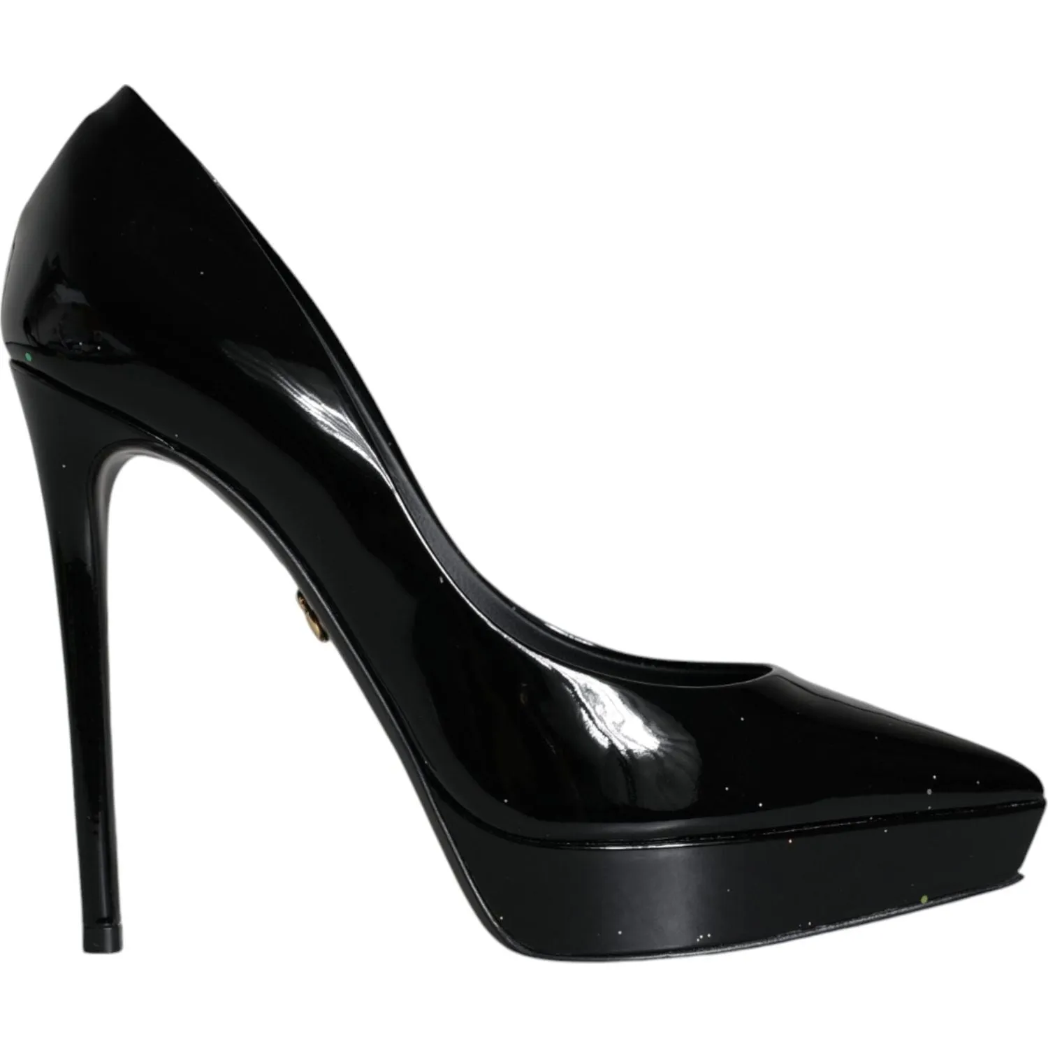 Dolce & Gabbana Black Leather Platform Heels Pumps Shoes