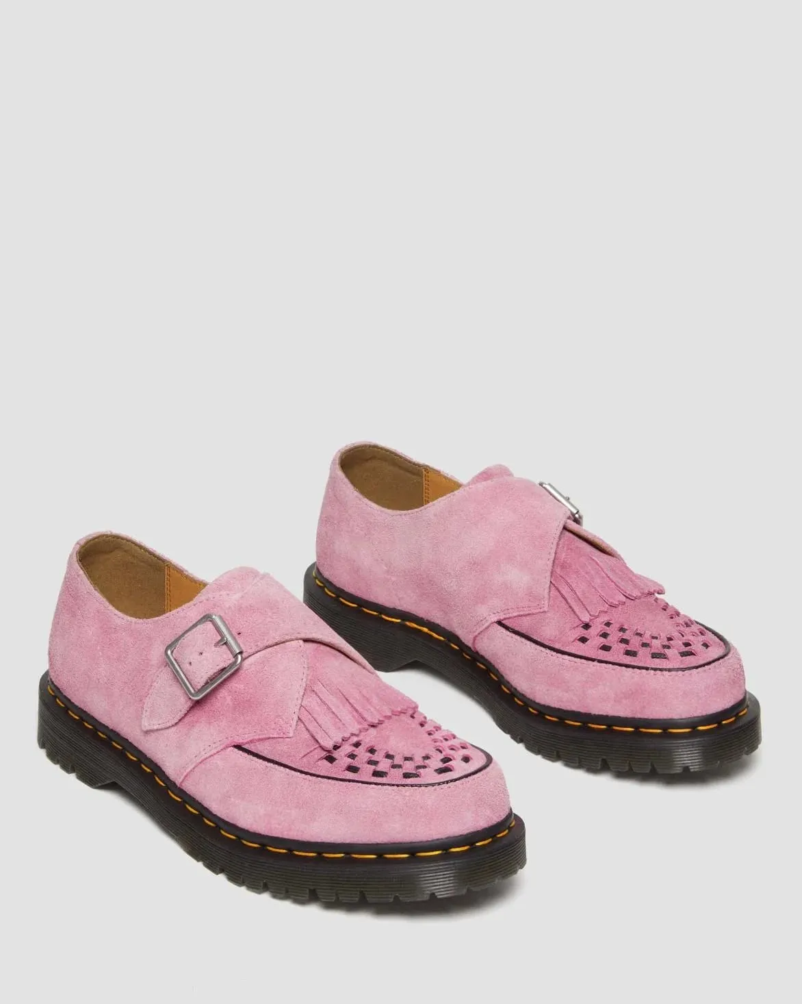 Dr Martens Ramsey Monk Suede Creepers - Fondant Pink Desert Oasis