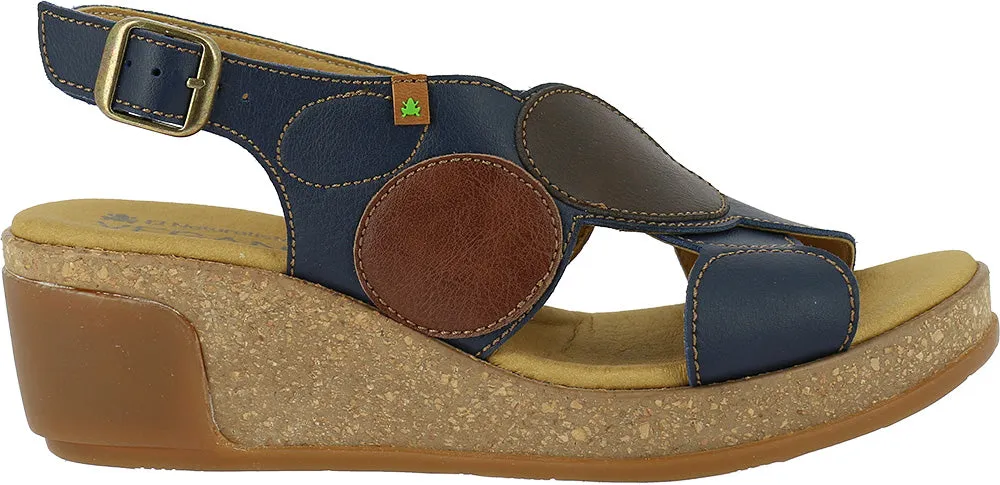 El Naturalista 5608T Leaves Cross Women's Wedge Sandal