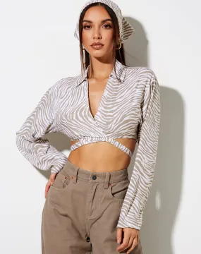 Elyse Crop Top in Tonal Zebra