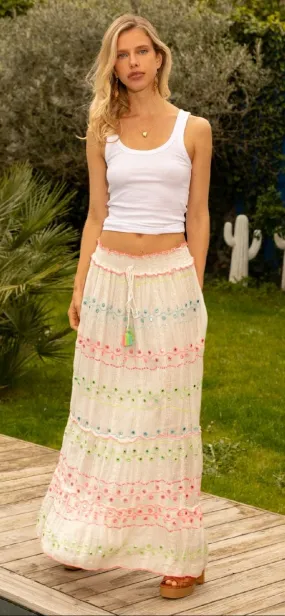 Embroidered Summer Maxi Skirt