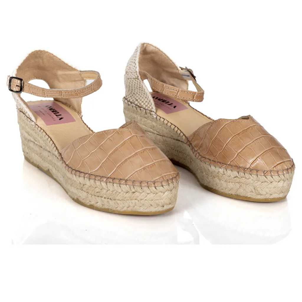 Espadrille Wedges Cap Cana Beige Crocodile