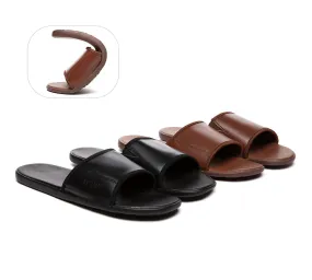 EVERAU® Men Leather Slip-on Ultra Soft Summer Slides Andy