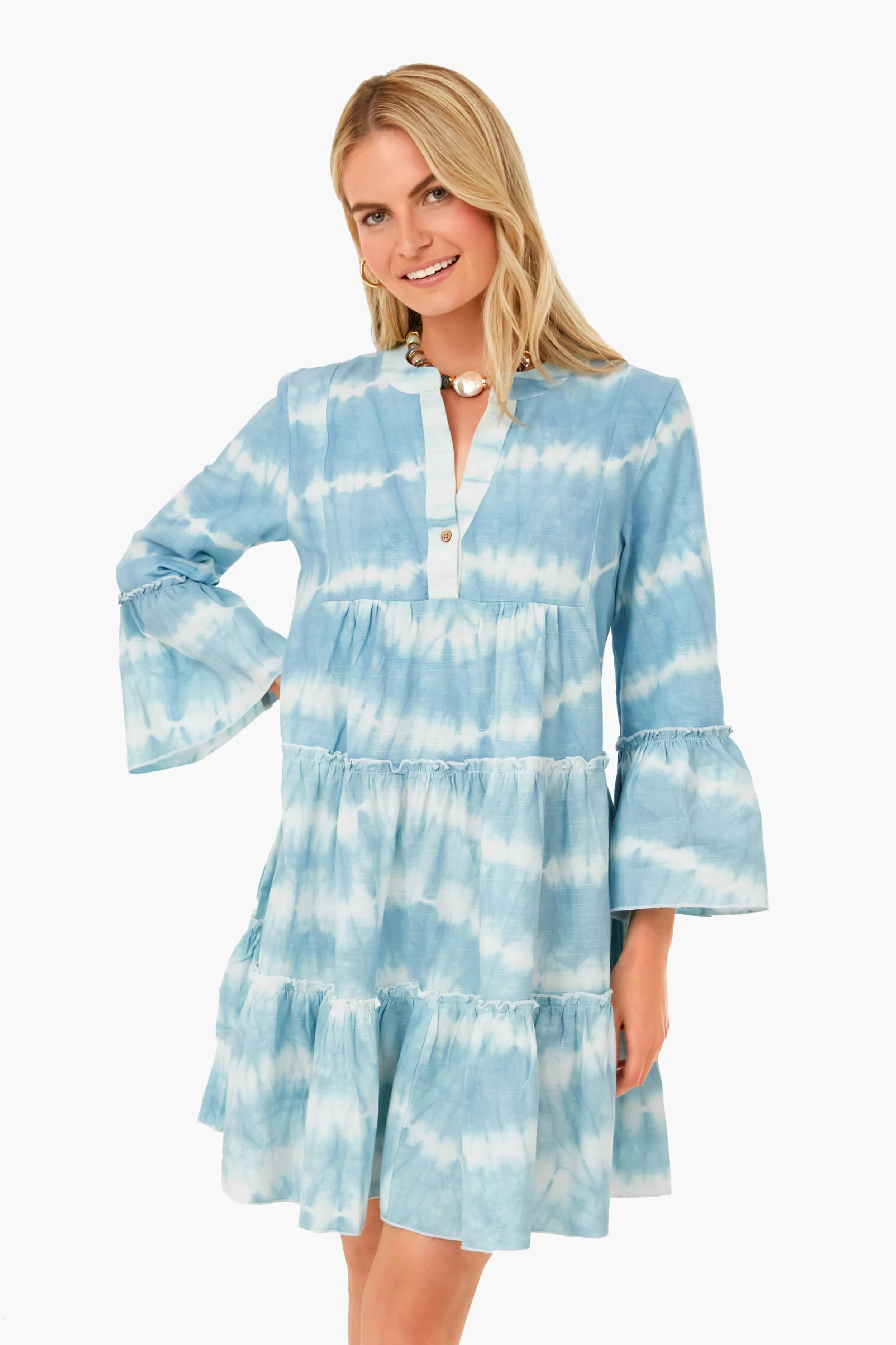 Faded Blue Vida Tie Dye Dress