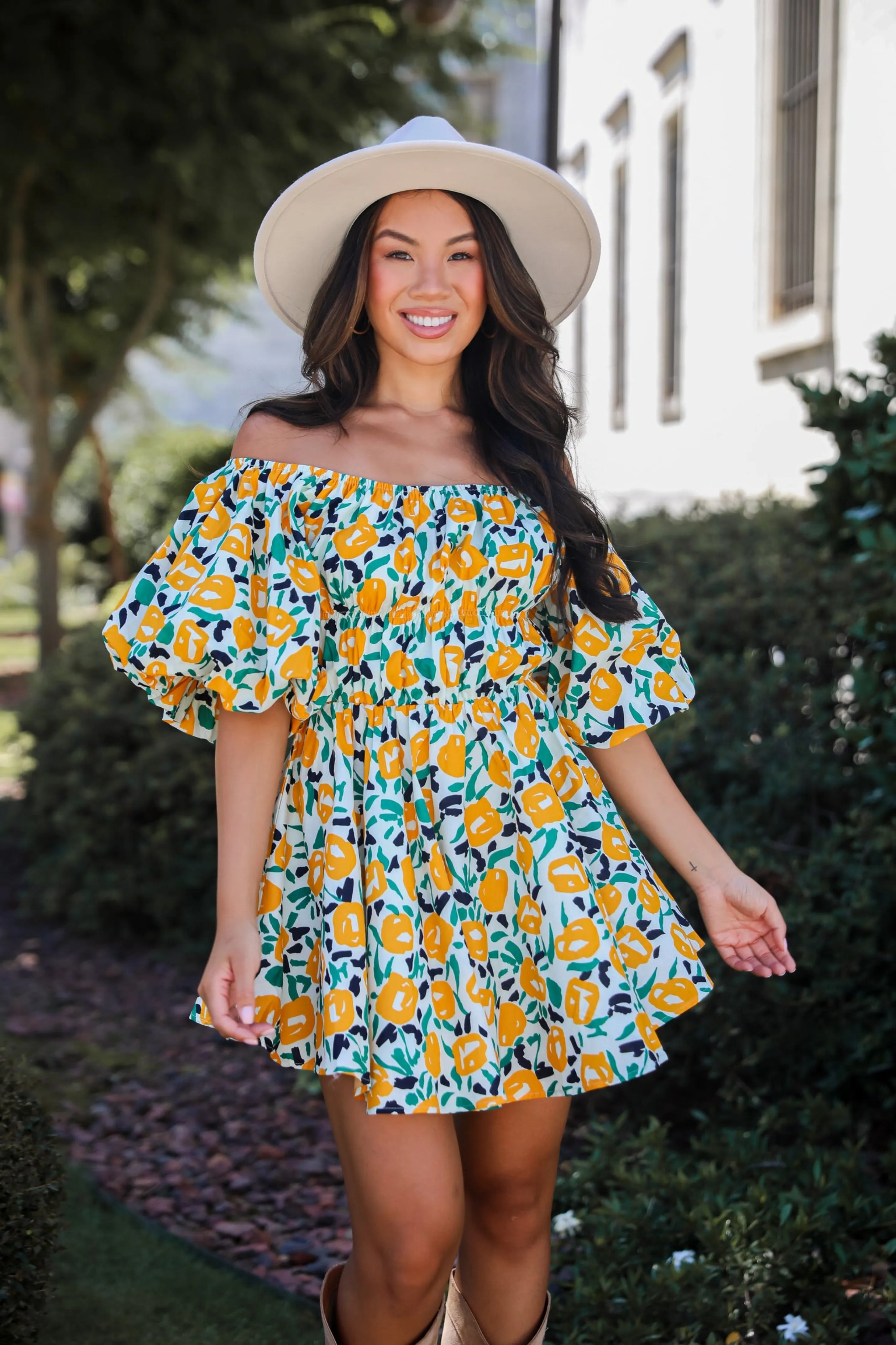 FINAL SALE - Fairytale Days Yellow Floral Mini Dress