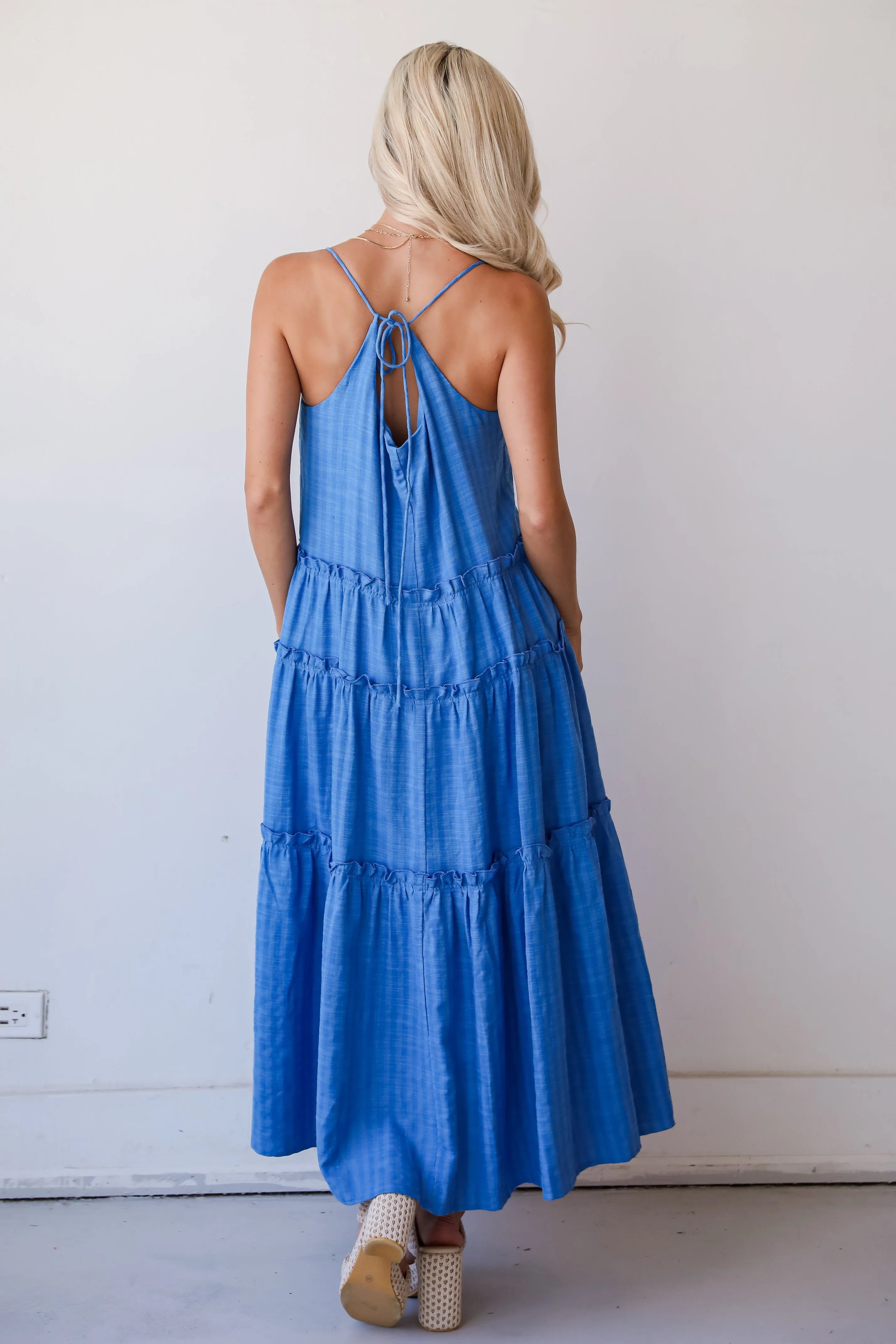 FINAL SALE - Uncommon Charm Blue Tiered Maxi Dress