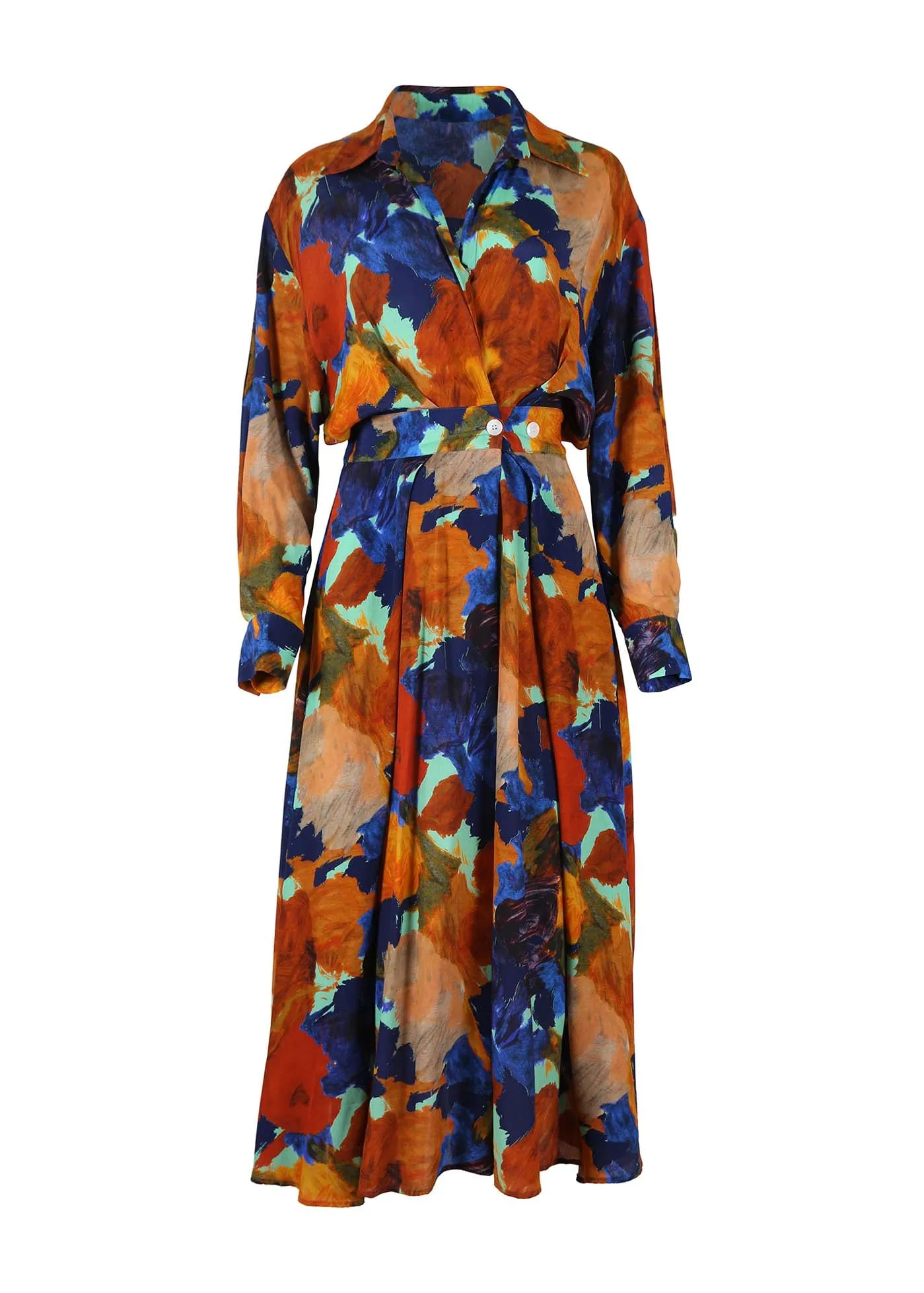 Fiorella Parisian Midi Wrap Dress Earth in Viscose