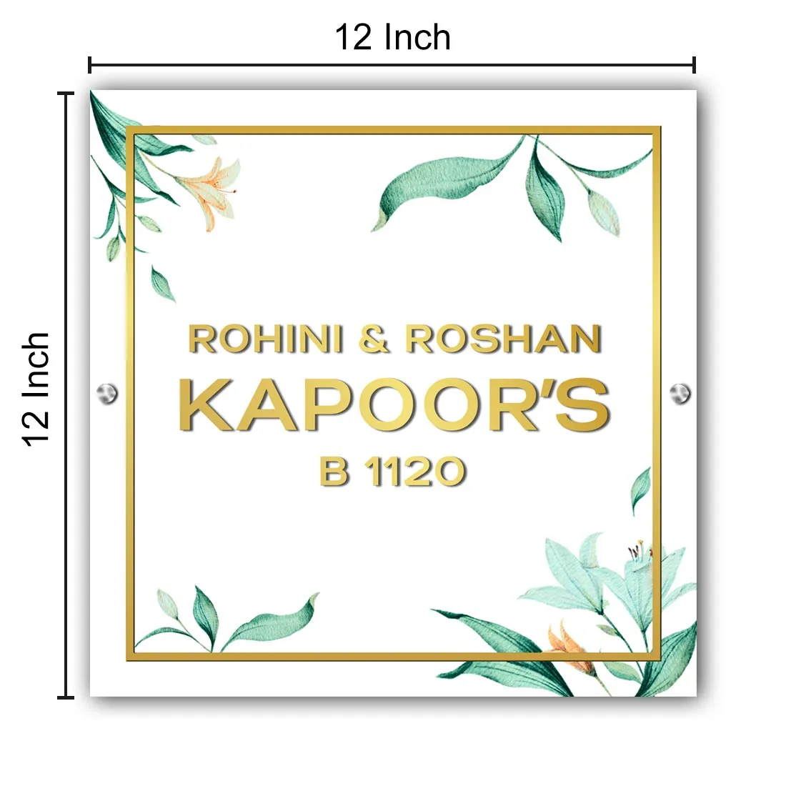 Floral Name Plate Designer Nameplates for Home With 3D Fonts