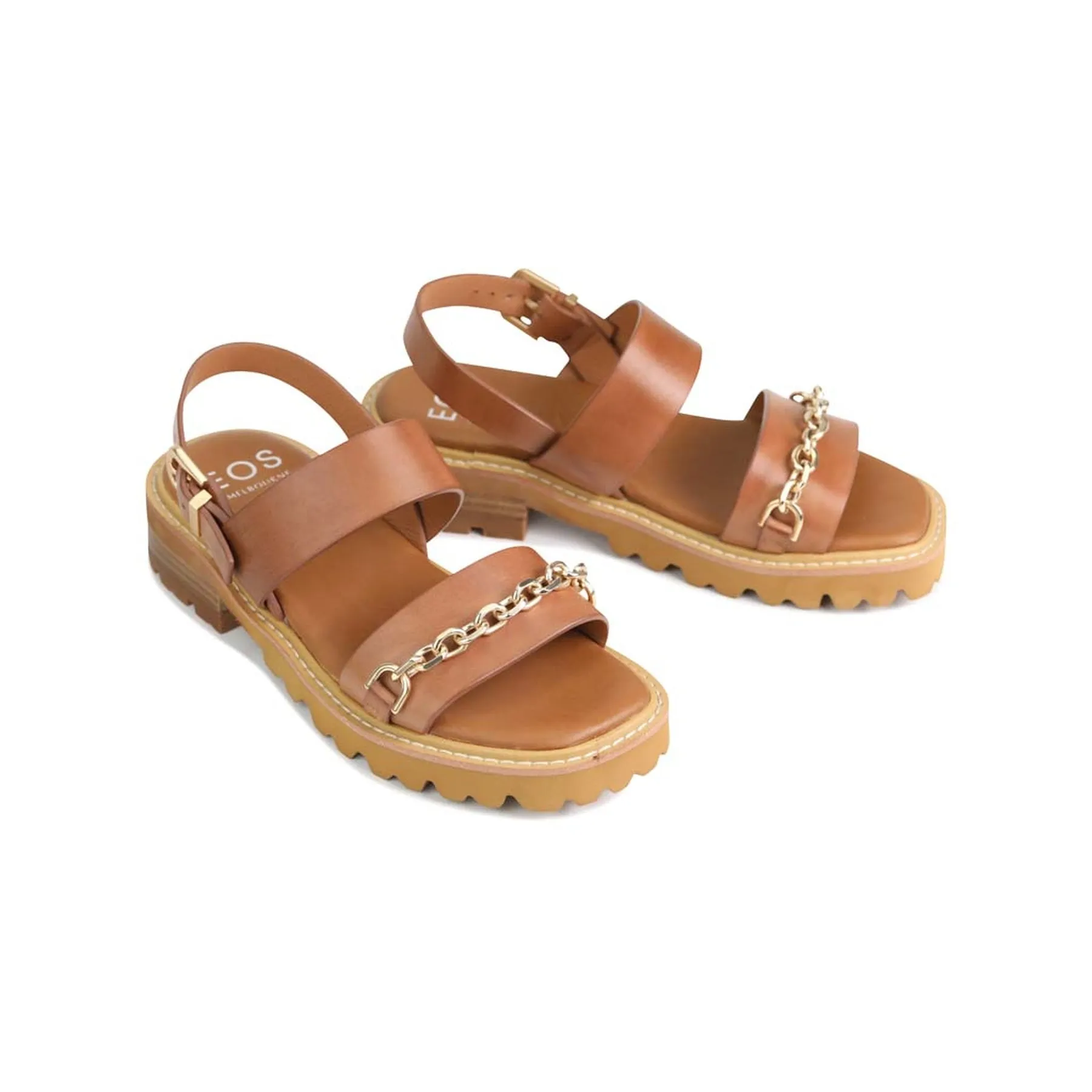 GIL LEATHER SLING-BACK SANDALS