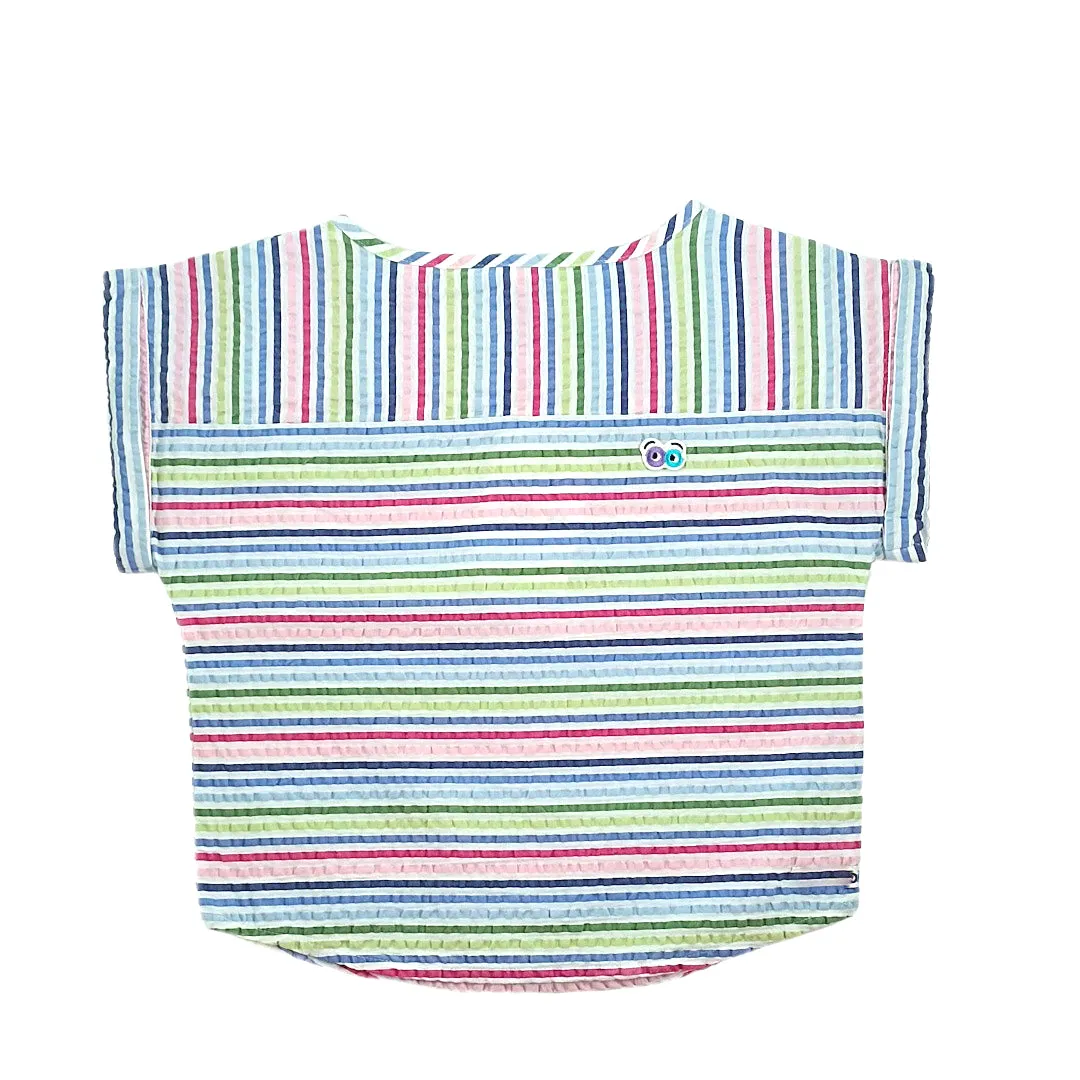 Girls multi color stripe seersucker