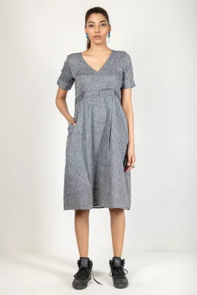 Grey Solid Dress