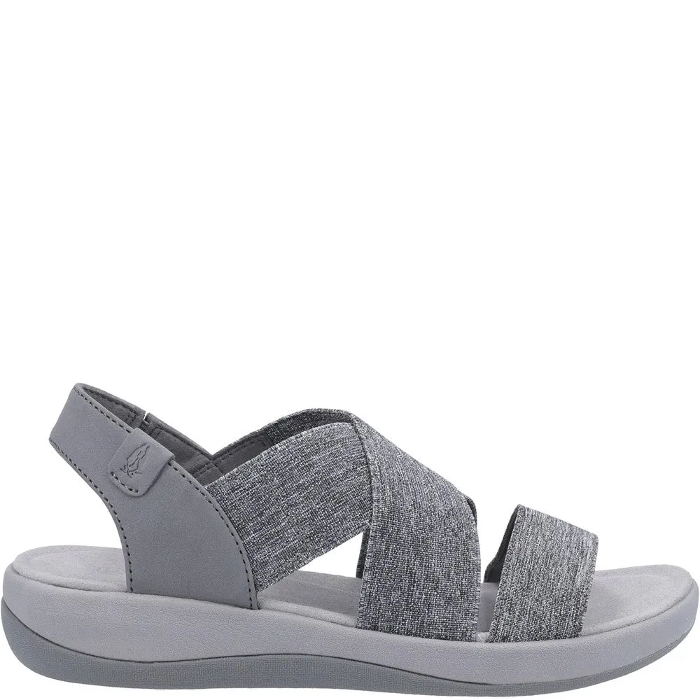 Grey Sophia Elastic Cross Strap Sandals