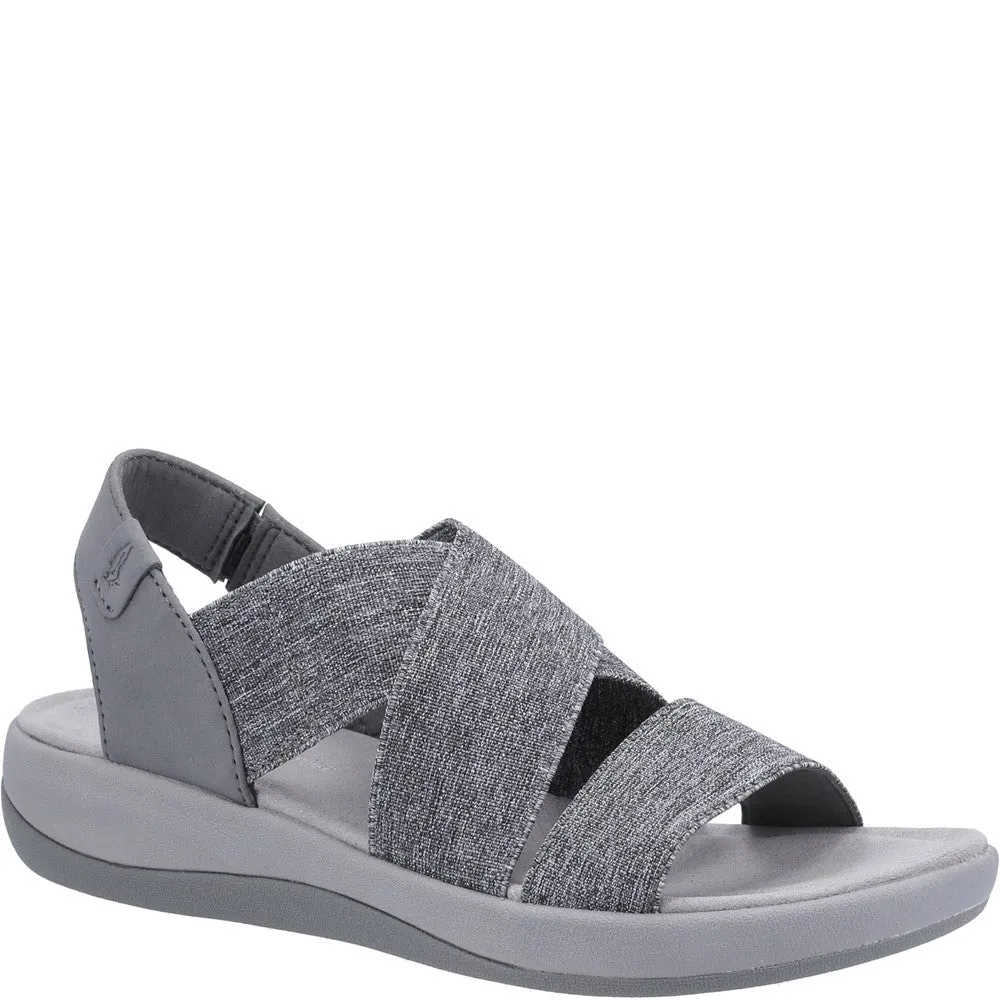 Grey Sophia Elastic Cross Strap Sandals