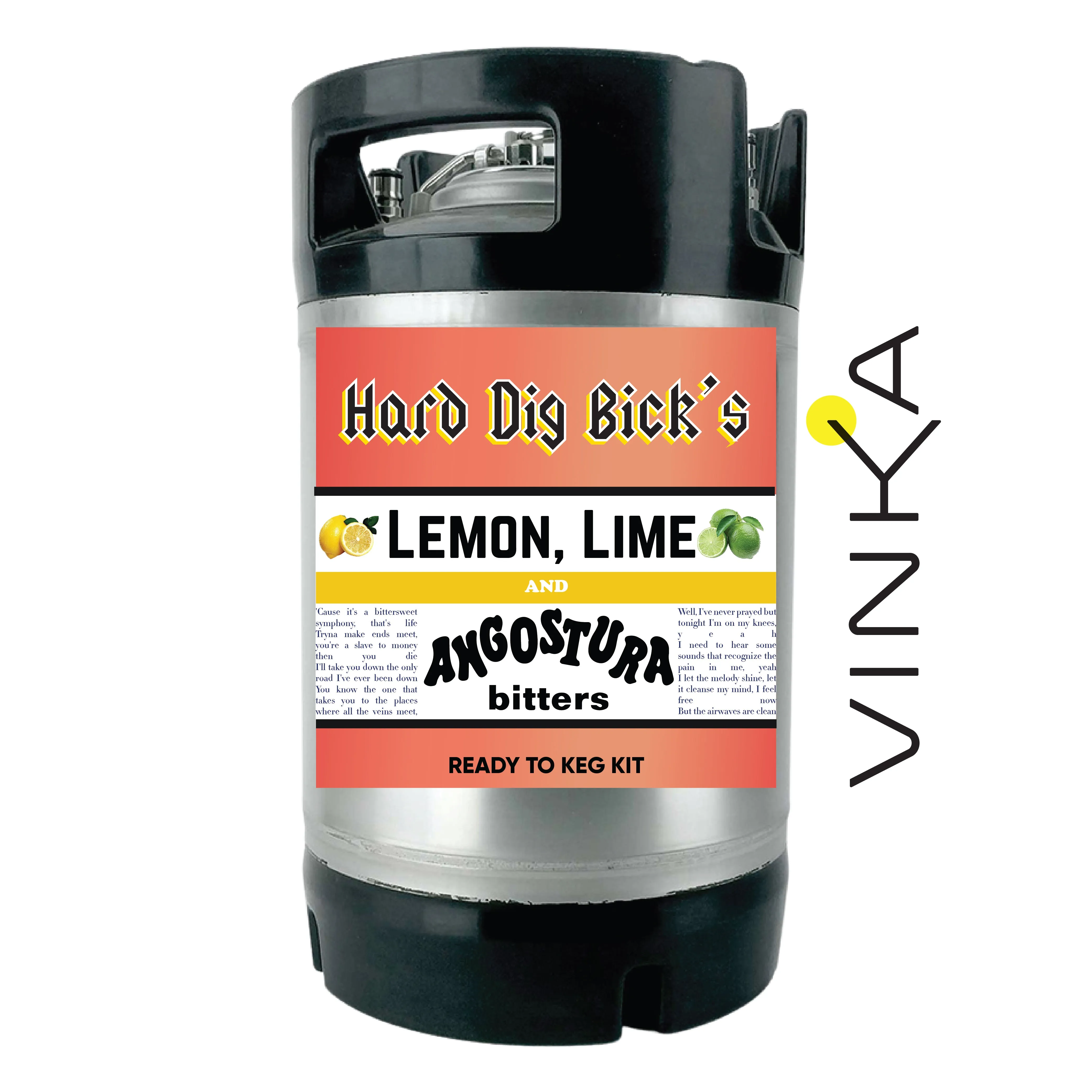 Hard Dig Bicks Ready-to-Keg Lemon Lime and Bitters Kit