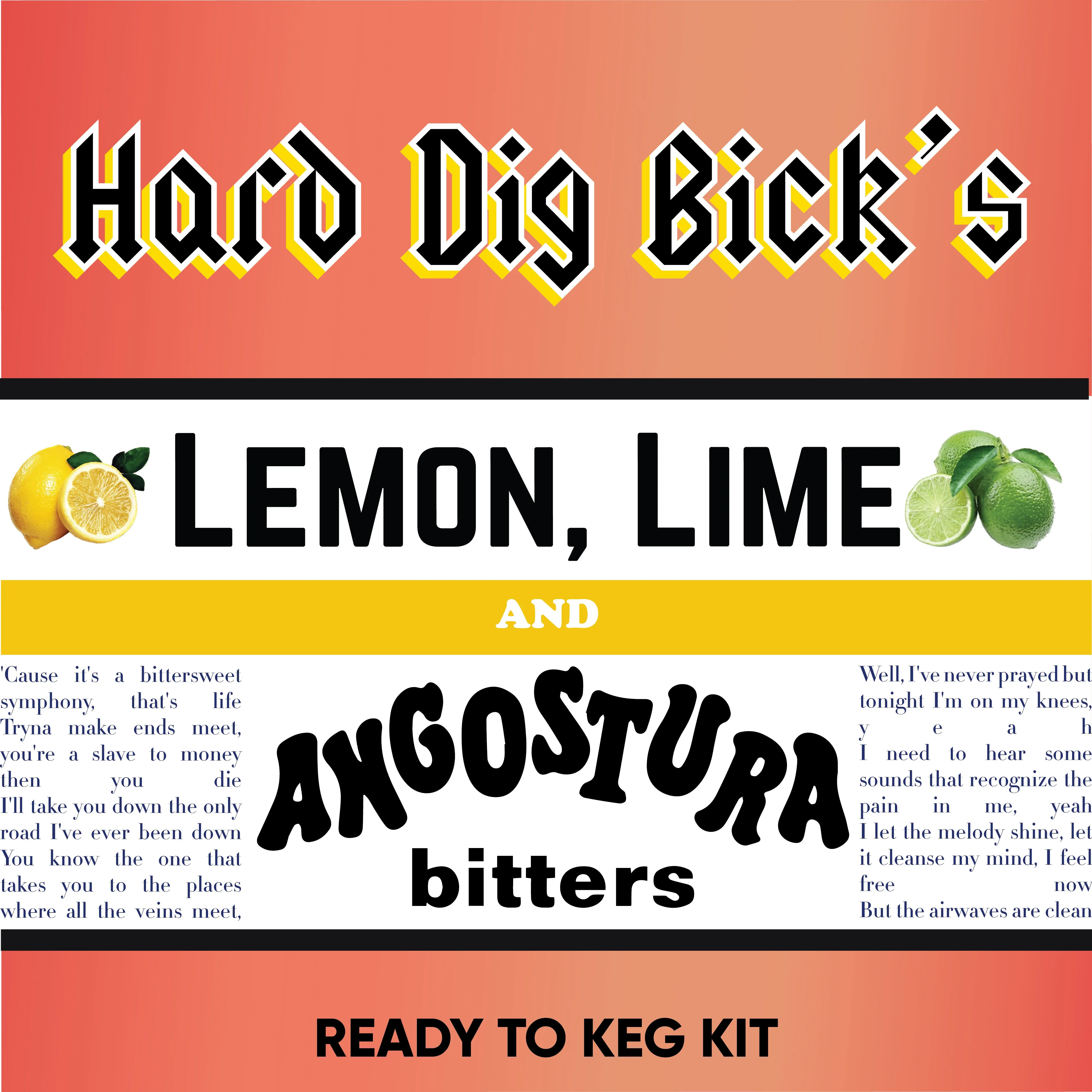 Hard Dig Bick's Lemon Lime and Bitters - Ready to Keg Kit