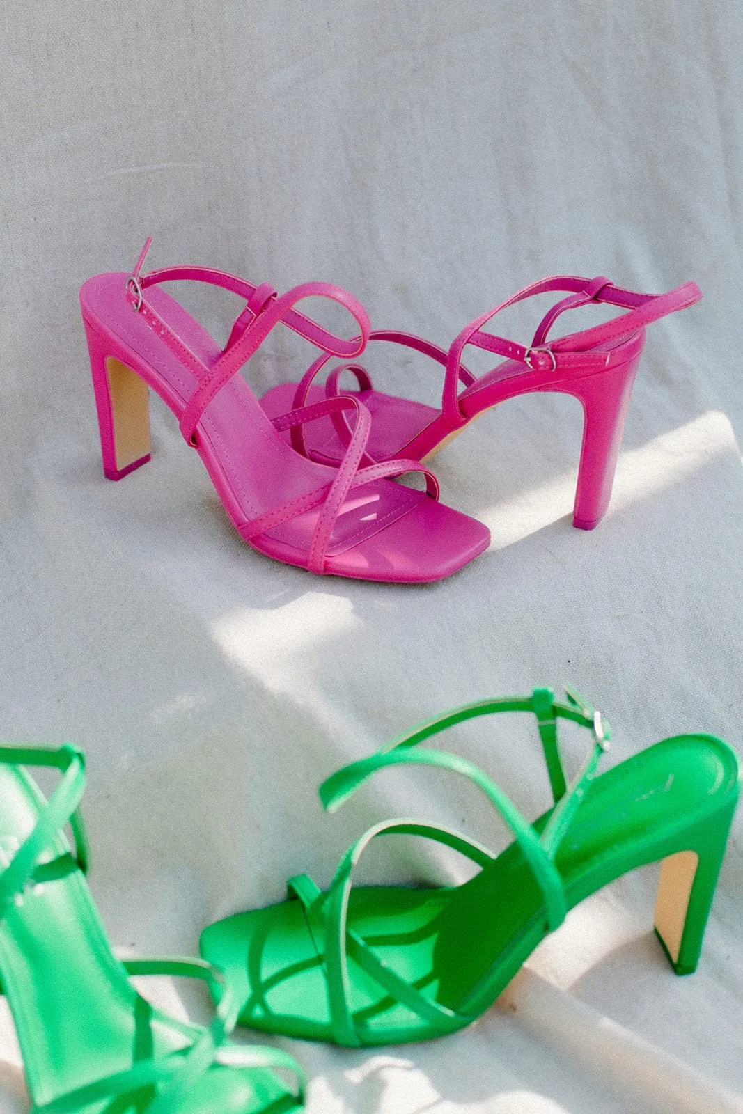 Hot Pink Strappy Heels