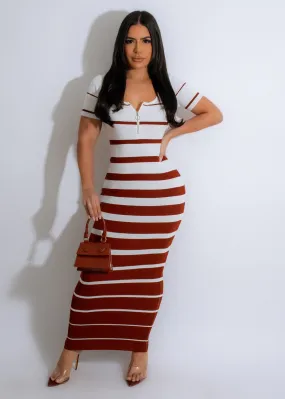 In Harmony Midi Dress Brown