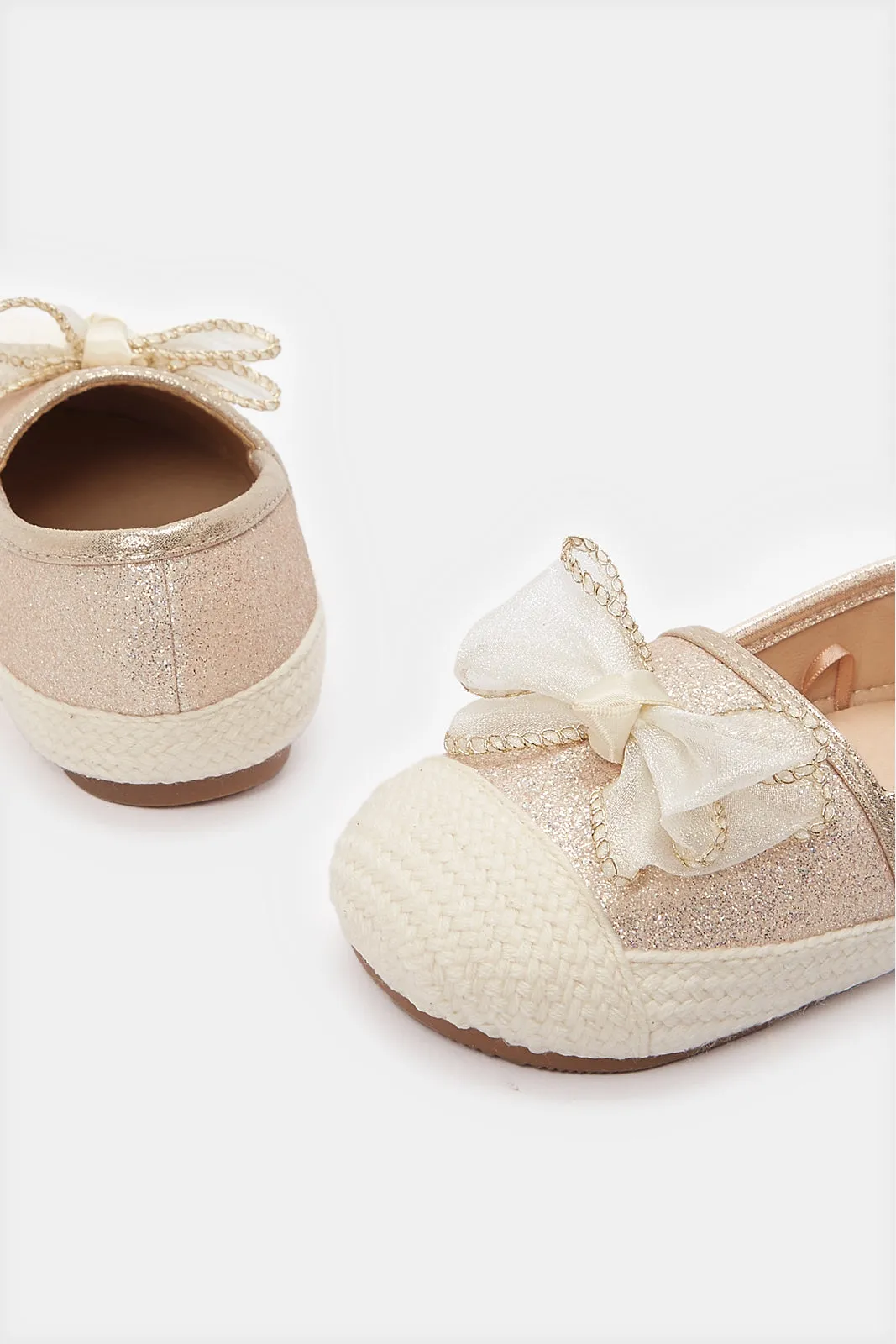 Infant Girls Gold Bow Espadrille