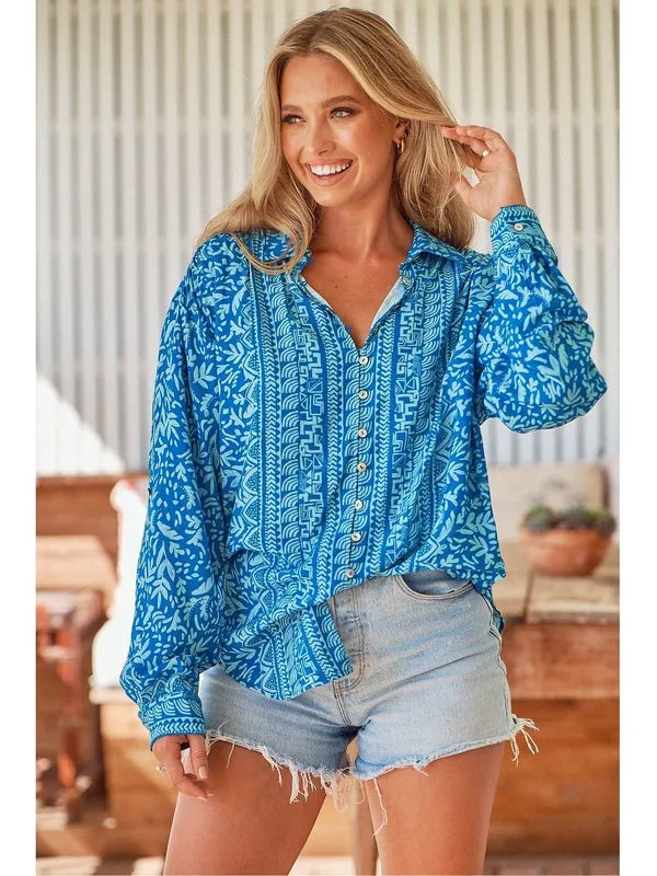 JAASE Letty Print Claudia Long Sleeve Blouse